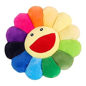 zuoshini Flower Plush Pillow, Sunflower Pillow Soft & Comfortable Sunflower Smiley Cushion Colorful Sun Flower Plush…