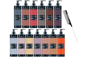 Schwarzköpf (7-65) Chroma ID Bonding Color Masks, Semi-Permanent Hair Color Dye (w/Sleek Steel Rat Tail Comb) ChromaID Haircolor Masque (7-65 Medium Blonde Chocolate Gold (16.9 fl. oz)