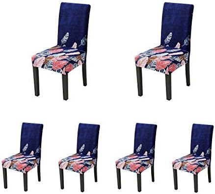 Jiuhong Stretch Removable Washable Short Dining Chair Protector Cover Slipcover (6, Style 21)
