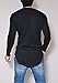 Pxmoda Mens Long Sleeve Hipster Hip Hop Basic Curved Hem T Shirt(small, black)