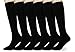 +MD Cotton Compression Socks for Women & Men Circulation 6 Pairs 15-20mmHg Knee High Support Socks Moisture Wicking for Athletic Running Cycling 6Black 10-13