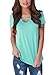HOTAPEI Women Summer Casual Floral Print Short Sleeve Criss Cross Shirts Blouse Tops Pink Large