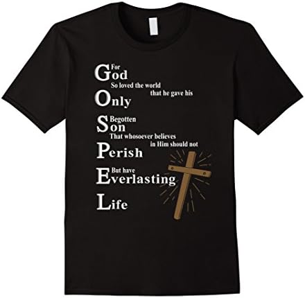 Mens God Only Son Perish Everlasting Life GOSPEL Jesus T-Shirt 2XL Black