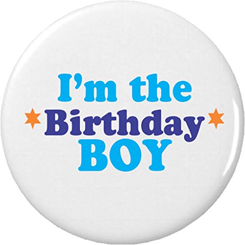 I'm the Birthday Boy 2.25' Large Pinback Button Pin Celebrate Happy (Blue)