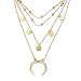 Marrymi Feather Multilayer Chain Pendent Exquisite Necklace Sequins Turquoise Beads