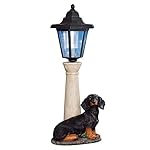 Bits and Pieces - Solar Dachshund Lantern - Solar Powered Garden Lantern - Resin Dog Sculpture With LED Light