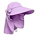 lenikis Women's UPF+50 Sun Visor Detachable Flap Hat Foldable Wide Brimmed UV Protection Hat Purple