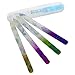 Adofect 5 PCS Glass Nail File, Protective Travel Case, Professional Salon Fingernail Colorful Printed Pattern Crystal Nail Files Supplies for Pretty Manicure (5 pc Glass nail file)