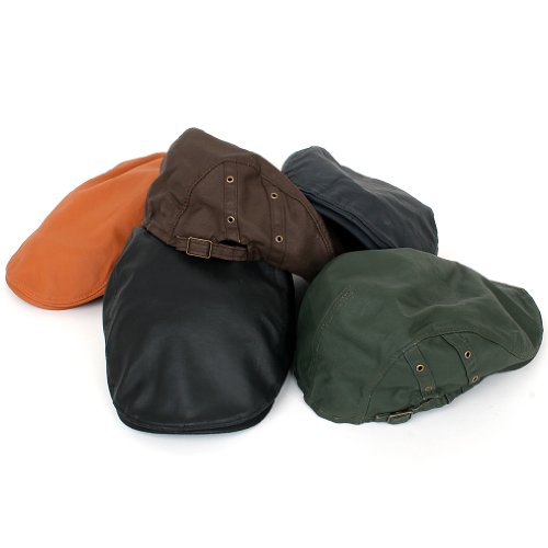 ililily Vintage Waxed Oil Canvas Flat Cap Ivy Newsboy Hunting Irish