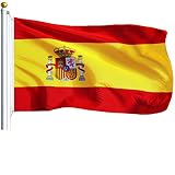 G128 &ndash; Spain (Spanish) Flag | 3x5 feet | Printed &ndash; Vibrant Colors, Brass Grommets, Quality Polyester