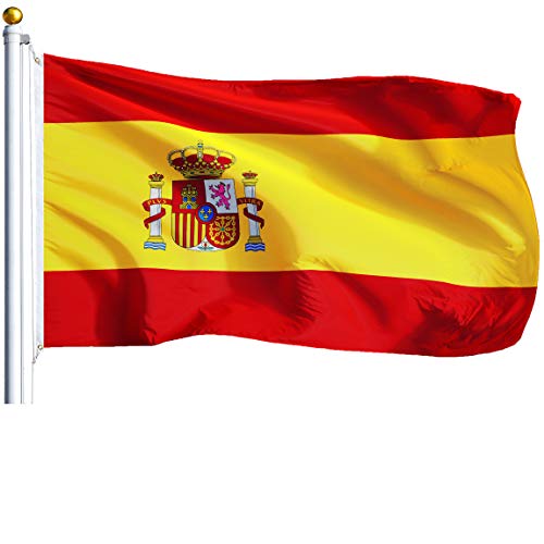 G128 &ndash; Spain (Spanish) Flag | 3x5 feet | Printed &ndash; Vibrant Colors, Brass Grommets, Quality Polyester