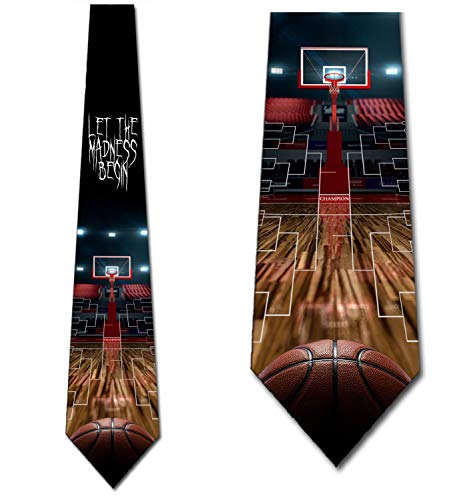 College Basketball Ties Mens Sports Necktie by Three Rooker