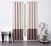 Exclusivo Mezcla 2-Panels Thermal Insulated Blackout Grommet Window Curtain Panel with Tie-Backs - 52 X 84 Inch, Blocking Beige& Coffee for Bedroom and Living Room