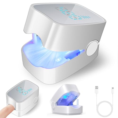 TRYXZSZ Dispositivo Portátil de Limpieza en las Uñas, Pequeño y lindo, fácil de usar, Combinación luz Dual 905 nm y 470 nm, Ciclo de Uso de 7 Minutos, Ayuda a Aliviar las Molestias en las Uñas