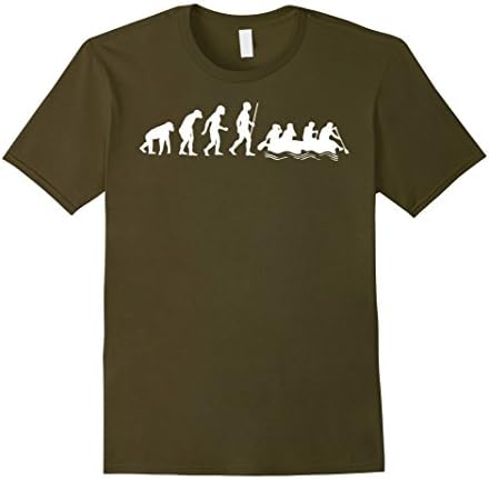 Mens River Rafting Outdoors Human Evolution Funny Tshirt 2XL Olive