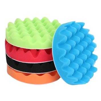 Atoz prime 5pcs 7 Inch Sponge Waffle Polishing Foam Buffing Pads Kit for Car polisher