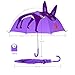 Rainbrace Kids Umbrella, Childrens Rain Umbrella Fashion Design for Boys and Girls with 3D Ears, Purple Cat