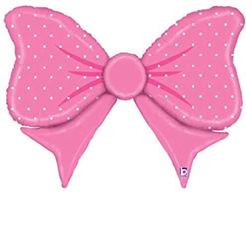 1 New 43 inch foil Balloon Party Pink Bowtie Hair Bow Baby Shower Gender Reveal Gift Favor Decoration