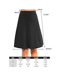 fashionazzle Casual de la dama Solid a-line Stretchy Flared Mid Skater Falda