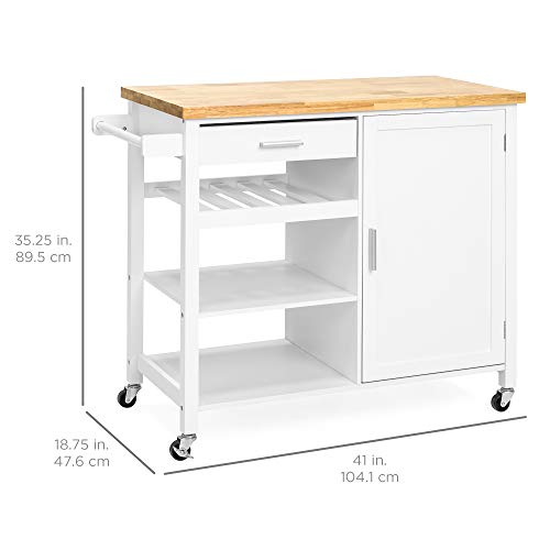 Best Choice Products Portable Kitchen Island Cocktail Cart for Serving