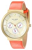 kate spade new york Women's 1YRU0538 Metro Grand Gold-Tone Stainless Steel Watch with Coral Leather Band