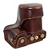 MINICO Full Protection Bottom Opening Version Protective PU Leather Camera Case Bag with Tripod Design Compatible For Sony ILCE6000 a6000 with 16-50 mm lens Dark Brown
