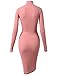 H2H Womens Sexy Slim Fit Turtleneck Long Sleeve Bodycon Mini Bandage Dress