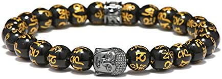 DUOJINZ Round Beads Jujube Buddha Bracelet Letter Runes Om Mani Padme Hum Runas Braclet For Men Women Armband Jewelry Er