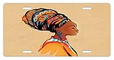 African License Plate by Ambesonne, Ethnic Woman