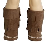 BUYS BY BELLA Brown Fringed Boots for 18 Inch Dolls Like American Girl
