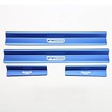 Nicebee One set of 4 pcs Aluminum alloy Front & Rear Door Sill Protector Scuff Plate Entry Guards For 2007-2016 Jeep Wrangler JK 4 Door Blue