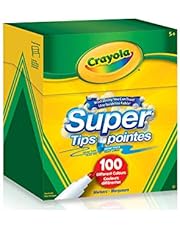 Crayola Super Tips Washable Markers, 100 Count, 100 Ct Supertips, Bulk, Adult Colouring, School and Craft Supplies, Drawing Gift for Boys and Girls, Kids, Teens Ages 5, 6,7, 8 and Up, Back to school, Arts and Crafts, School supplies, Gifting