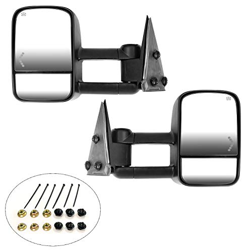Towing Mirrors for Chevy/Chevrolet Silverado, AAIWA Side Mirror for GMC Sierra, Power Heated Tow Mirrors with Arrow Signal Light for 2003-2007 Chevrolet GMC Sierra Silverado, 2 PCS