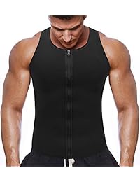 HOPLYNN - Chaleco de sauna para hombre para pérdida de peso, de neopreno, para entrenar la cintura, moldeador de sudor, moldeador de cuerpo, camiseta de entrenamiento con cremallera