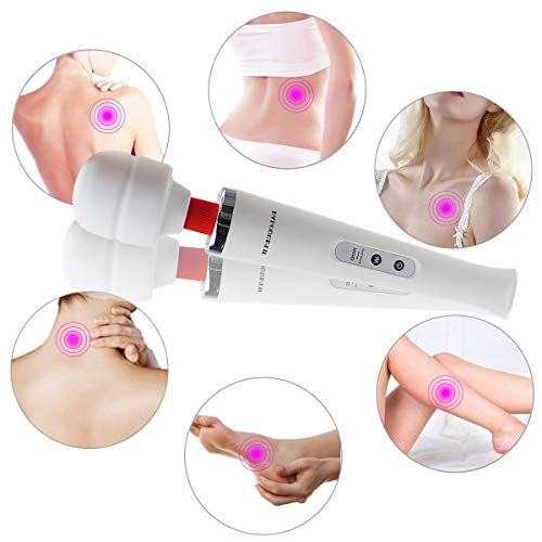 Cordless Personal Wand Massager with 10 Powerful Vibration Patterns, PALOQUETH Rechargeable Handheld Massager Electric Wand Massage Stick for Deep Muscles Pain Relief
