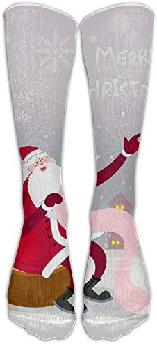 NEW Merry Christmas Sisha Claus Athletic Tube Stockings Women's Men's Classics Knee High Socks Sport Long Sock One Size