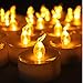 AGPtek 24 Pack Flameless Amber Yellow Wave Open Led Tea Light Candle Realistic flickering Bulb Timer 6 Hours On Seasonal Festival Celebration Electric Battery Fake Candle