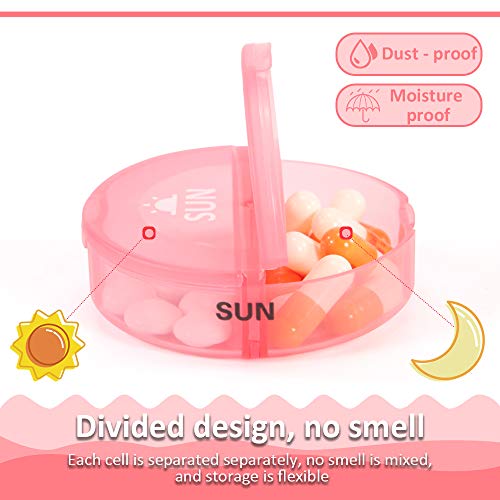 Daily Pill Organizer (Twice-A-Day), SZREDU Weekly AM/PM Pill Case, Medicine Organizer 7 Day,Rainbow Pill Box for Pills,Capsule,Vitamin,Fish Oil
