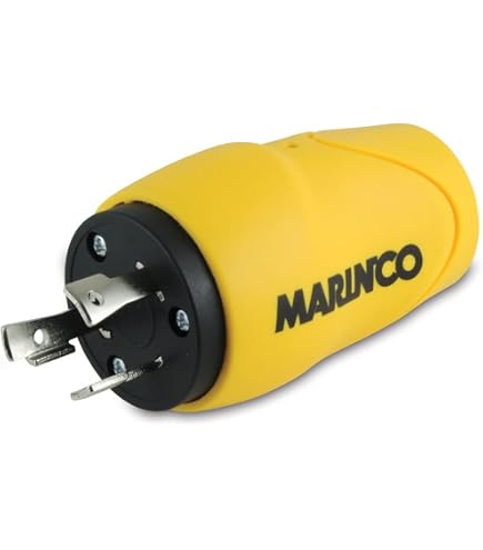 Marinco 5266 Standard AC Plug, White Body in Black Housing 125V 15A 2P 3W (5 -15P