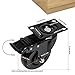 Moogiitools 5 inch Swivel Casters Moogiitools Black Polyurethane All Wheels with Brakes 1800lbs (Set of 4)