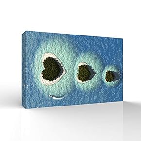 Canvas Wall Art for Living Room,Bedroom Home Artwork Paintings Heart-Shaped Island Ready to Hang - 12x18 inches