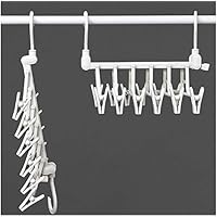 xtszlfj 2pcs 6 in 1 Magic Pants Hangers Foldable Space Saving Plastic Multi Hangers Storage Closet Organizer