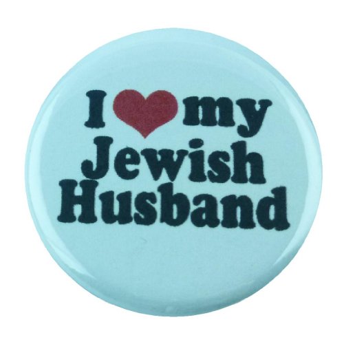 A&T Designs Unisex - I Love My Jewish Husband 1.25" Pinback Button Badge / Pin (heart)