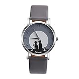 Womens Quartz Watches,PAPHITAK Cute Cat Pattern Unique Analog Fashion Clearance Lady Watches Female watches on Sale Casual Wrist Watches for Women Comfortable PU Leather Cat Watch-H50 (Gray)