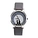 Womens Quartz Watches,PAPHITAK Cute Cat Pattern Unique Analog Fashion Clearance Lady Watches Female watches on Sale Casual Wrist Watches for Women Comfortable PU Leather Cat Watch-H50 (Gray)