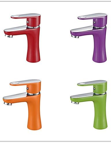 YanCui@ Contemporary Color Painting Wash Basin Faucet Tap Mixer , red