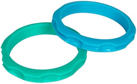 Hairbanglez 2 Pair Pack Sporty Silicone Fashion Hair Band Bracelets - Turquoise/Ocean Blue