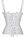 Imilan Women Sexy Boned Lace up Corsets and Strap Bustiers Top (FBA)(L,White)