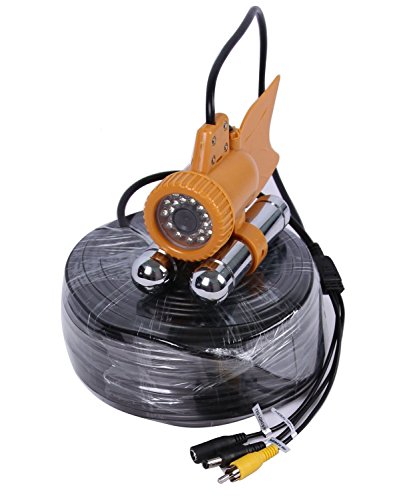 Vanxse Underwater Fish Camera HD 1000TVL 24Pcs White LED 100 Degree view Fish Finder video Camera (30Meters Cable)