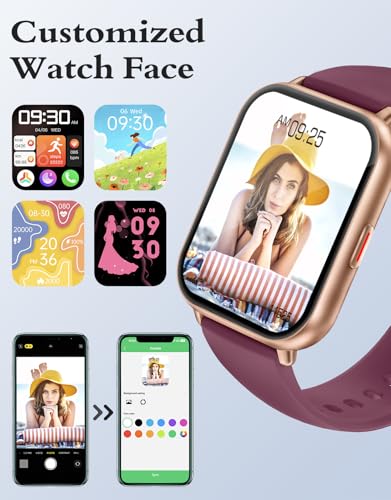 RUIMEN Smart Watch Answer Dial Call,Smart Watches for Women Men 1.85"HD Screen Fitness watch with SpO2 Heart Rate Sleep Monitor Step Counter Waterproof 100+ Sports Mode for Android iOS (2 Bands)